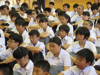 中学　朝礼 沼津市立第五中学校 | 学校日記 | 朝礼の様子５（７／１１）